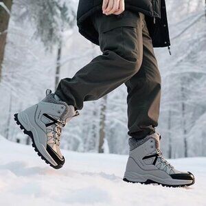 Men's Winter Snow Boots Waterproof Warm Hiking Shoes Non-Slip Trekking Footwear